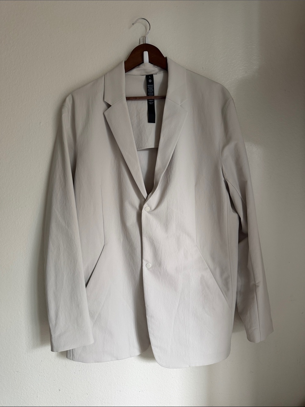 Lululemon Men's Natural Ivory New Venture Snap-Up Lightweight Blazer Size XL - Picture 2 of 6